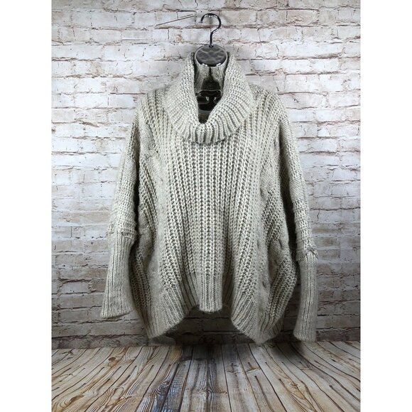 Nasty Gal  sz L cable knit cowl neck box‎ shape sweater pullover - Picture 5 of 9